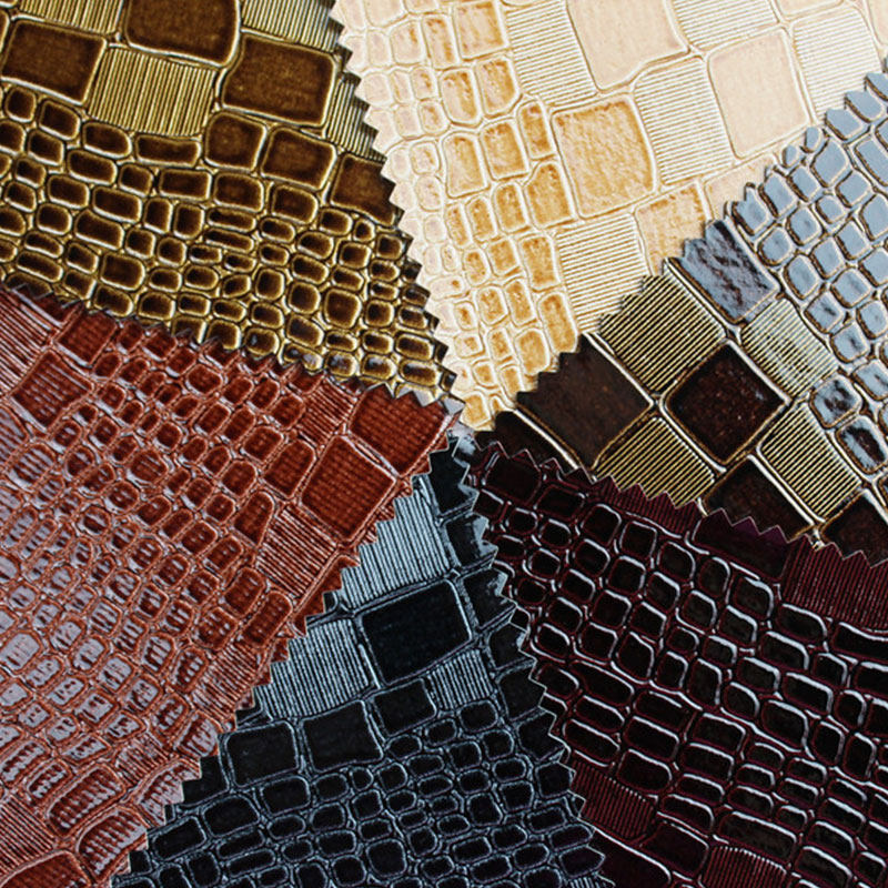 PVC鳄鱼纹软包皮革面料硬包装饰材料人造革沙发家具背景防水皮料