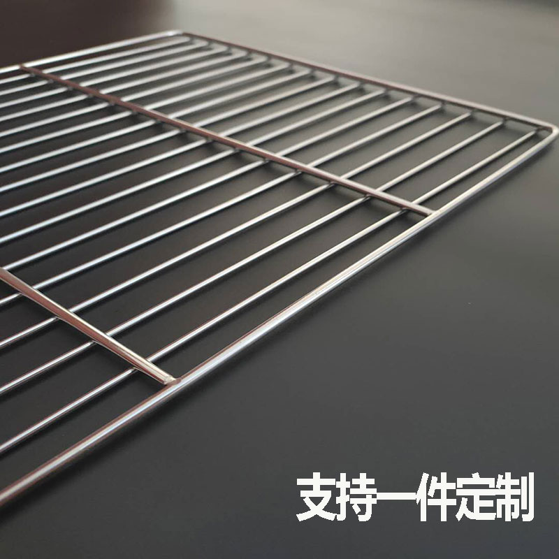 304不锈钢烧烤网片长方形烘焙晾网烤箱用网条形油炸加粗烤炉网架