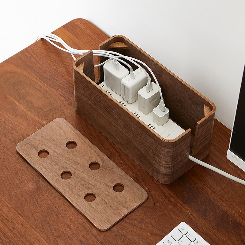 电线收纳盒插座电源线集线盒插线板桌面理线盒插排遮挡装饰遮丑盒
