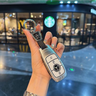 适用钥匙套新E300L/C260L车A200L包C200扣C级E级GLC/EQC壳包