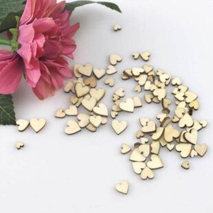 100pcs Wooden Scatter Shape Table Heart Love Mixed Wedding
