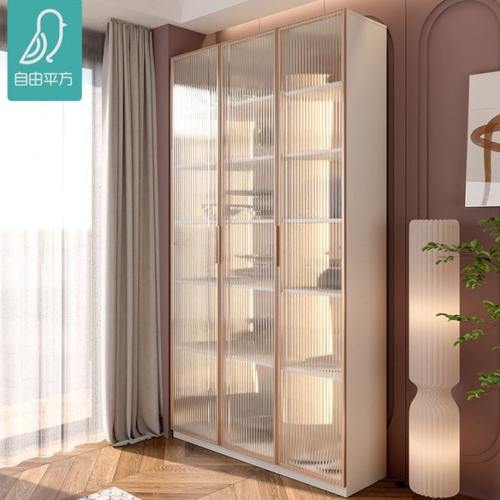 奶油风法式展示柜陈列柜自由组合带玻璃门书柜大容量储物柜定制zy