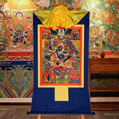 装 佛事用品家用用品中式 裱转轴画壁画 吉祥天母挂件唐卡挂画 藏村