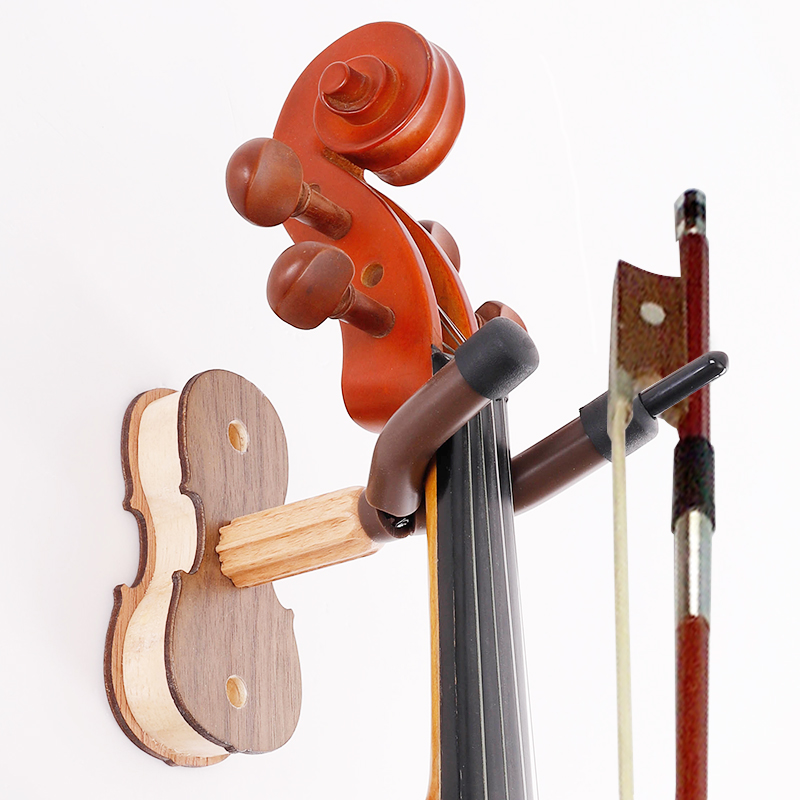 小提琴挂钩墙壁挂小提琴r挂架实木底座可挂琴弓小提琴专用支架架