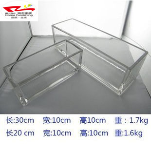 透明水培玻璃花h盆 花瓶 长方形缸 植物花器绿萝水仙铜钱草多肉