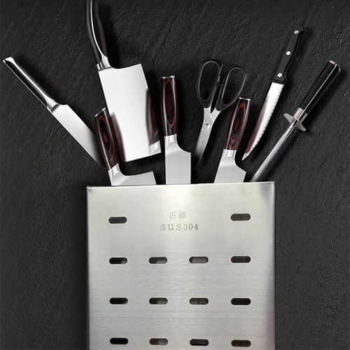 304不锈钢方形壁挂式置物架上墙全新放刀厨房家用简约现代免打孔