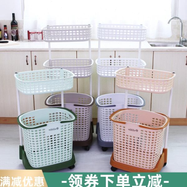 大号塑料脏衣篮洗衣篮衣服收纳筐浴室整理置物架脏衣篓桶篮子带轮