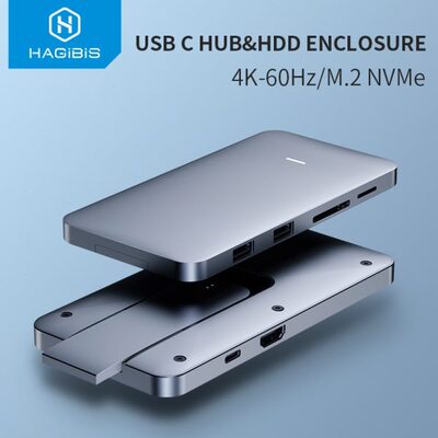 Hagibis USB C Hub with M.2 Hard Drive Enclosure for MacBook