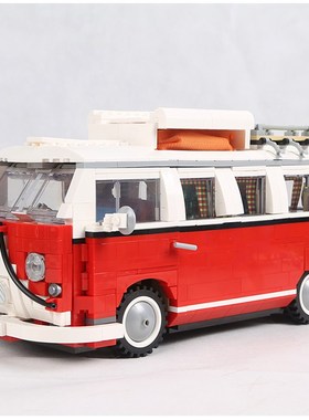 创意大众T1露营车10220儿童益智拼装中国积木玩具21001