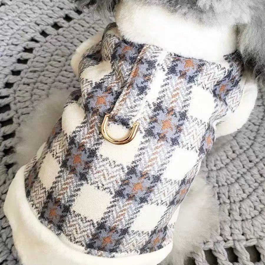 可牵引加绒狗狗衣服冬装宠物泰迪小狗小型犬比熊博美猫咪衣服秋冬