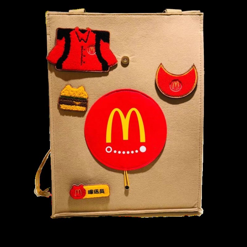 麦当劳猫窝袋袋宠物包手提猫包毛毡手提袋冬季保暖宠物用品猫窝