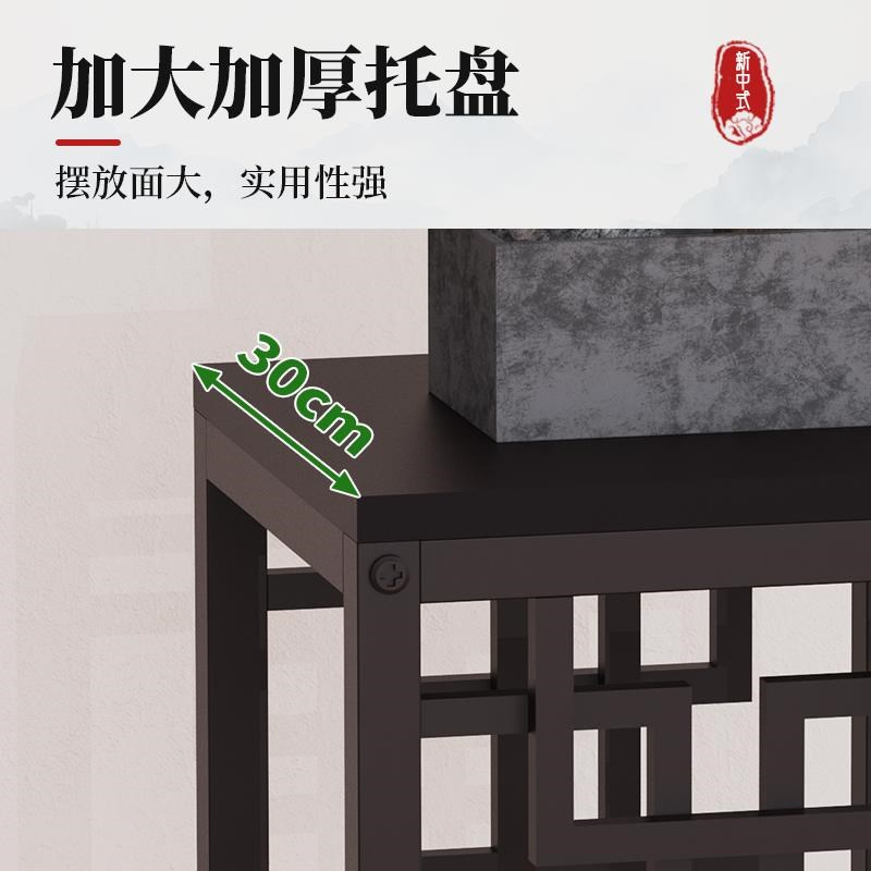 新中式花架子客厅落地式铁艺花架置物架阳台室内装饰绿萝花盆架