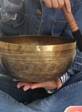 纯手工碗钵厘瑜伽钵盂磬铜钵理疗26颂钵纯铜音疗音西藏钵尼泊尔米