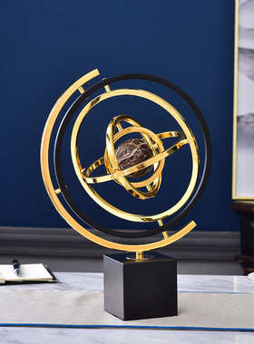 轻奢摆件客厅酒柜玄关领导办公室桌面家居装饰品创U意地球仪科技