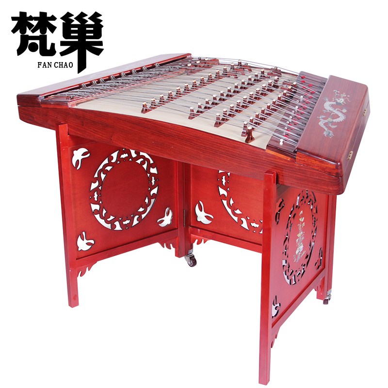 梵巢成人花梨木贝雕龙图案演奏表演扬琴中国传统民族弹拨乐送配件