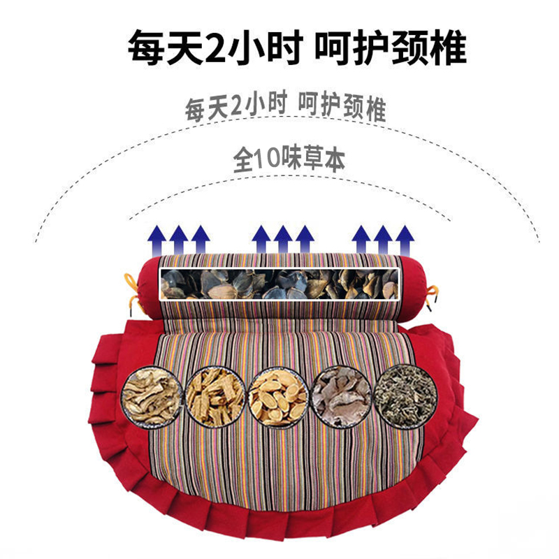 颈椎枕圆枕头圆柱修复颈椎枕按摩器硬天然高低按摩枕按摩荞麦