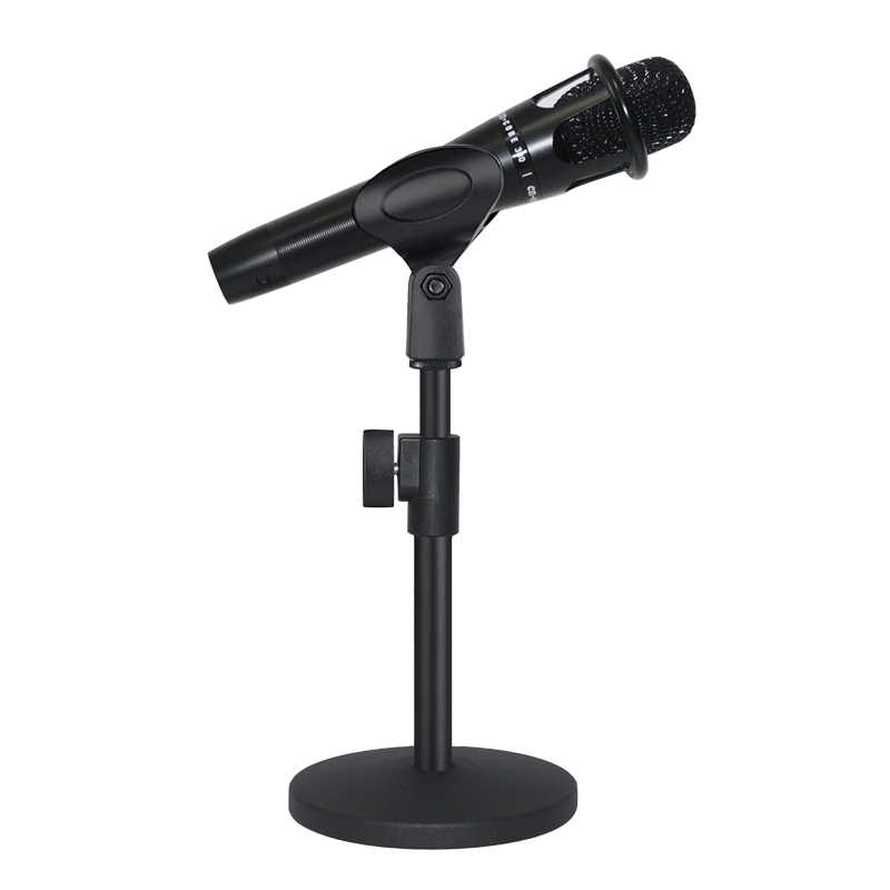 话筒支架桌面金属圆盘手持麦克风台式升降直播K歌电容麦防震架子