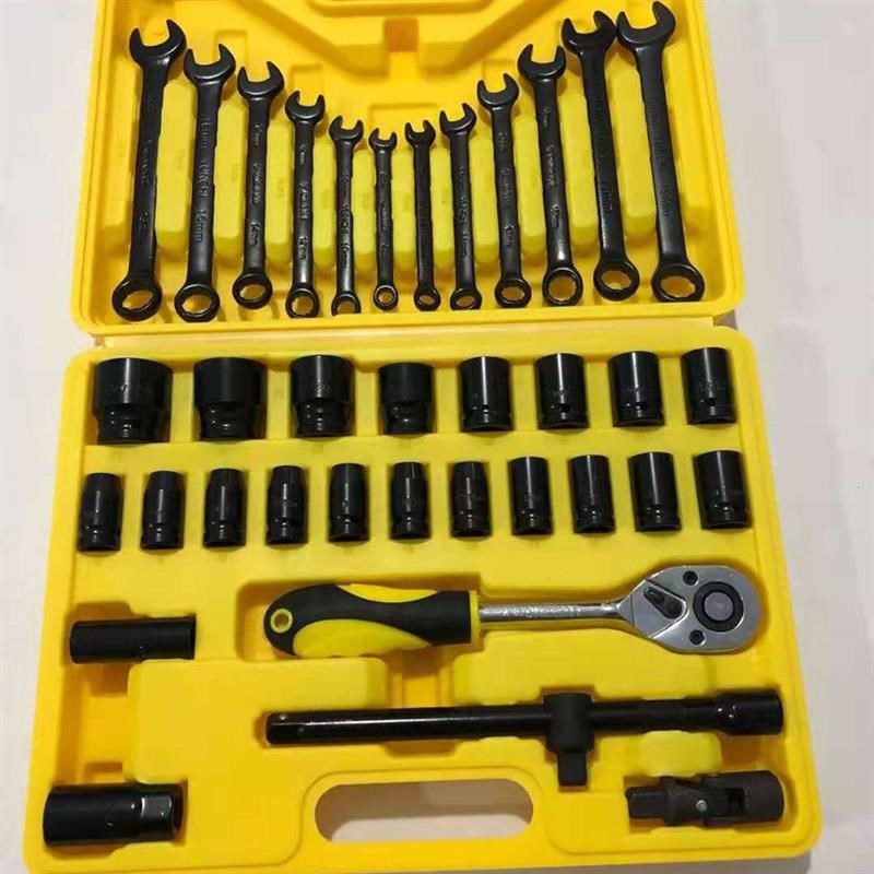 手动套筒扳手32/37/39件套筒组套工具8-32mm汽车修理组合套装