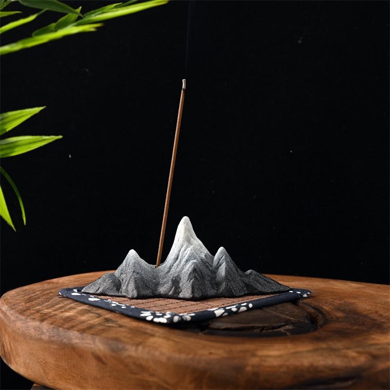 陶瓷小假山香插微景创意香炉观造景鱼缸流水配件枯山盆景茶室摆件