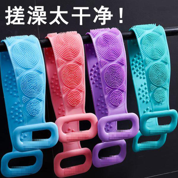 2024新款硅胶搓澡巾搓澡背神器双面长柄拉背条洗澡巾沐浴搓泥巾