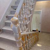 新款 立柱家用楼梯扶手别墅通体栏杆室内阁玉石大理石