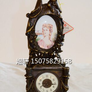 上欧式 铸钟表 钟座钟铜钟表钟老式 做旧台钟仿古董把仿古玩 弦