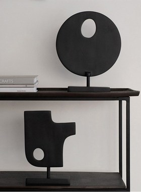 简约现代几何抽象摆件组合v样板房售楼处客厅书房软装饰品展厅摆