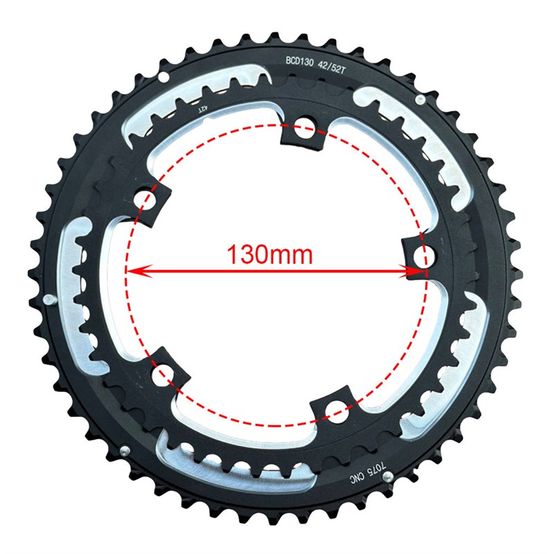 自行车130BCD牙盘42Ts52T铝合金齿盘公路车变速双牙盘9速10速11速