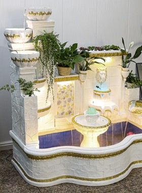 大型欧式c流水喷泉庭q院成品鱼池客厅室内阳台鱼缸造景室外落地摆