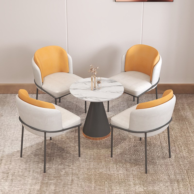 简约售楼处洽谈沙发桌椅组合办公室休息区接O待室桌椅会客区小圆