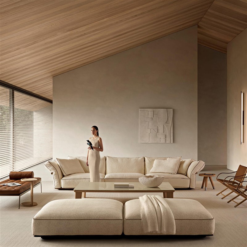 Camelot意式极简客厅布艺沙发大平层转角沙发别墅L型2X025年新款