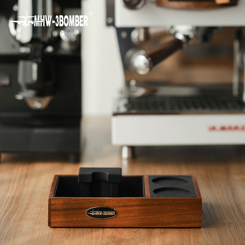 MW-3bOME轰炸机敲渣填压平台咖啡手柄支架 意式吧台粉锤收纳座