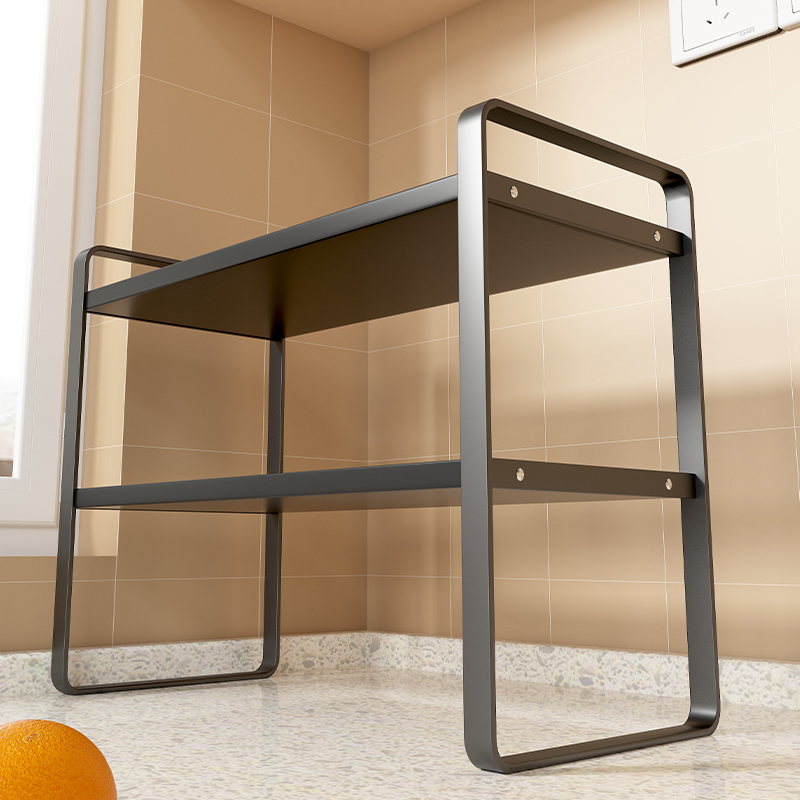 厨房碗碟架桌上台面置物架微波炉C电饭煲收纳神器橱柜内调味料架