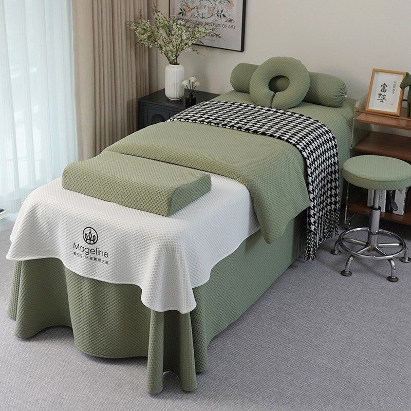 夏天美容床罩四件套高端轻奢四季通用美容院店单二三带洞定Z制log