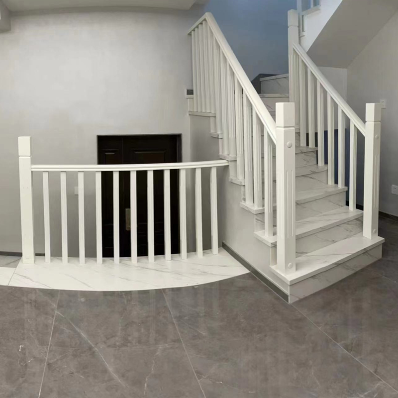 中式极简室内实木楼梯扶手平w台护栏阳台栏杆烤漆楼梯立柱现货扶