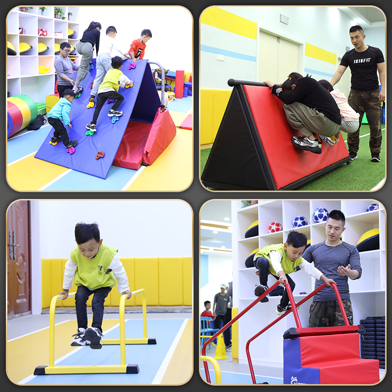 儿童体适能跑酷赛事训练器材九件全套室外挡板三S脚架障碍攀爬组