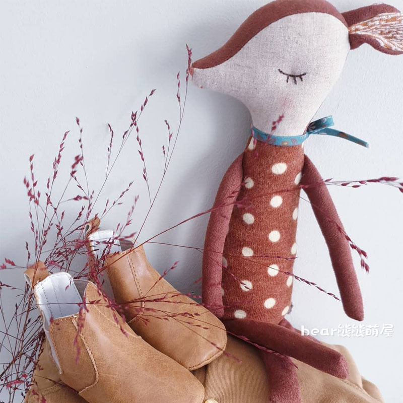 北欧出口原版婴儿安抚公r仔小鹿斑比鹿玩偶宝宝陪睡娃娃可啃咬棉