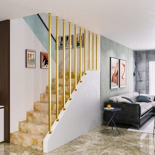 自动调斜复式楼梯扶手阁楼铁艺防护栏杆室内梯步栏杆网红围栏家用