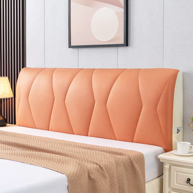 木头床头罩罩h新款防撞实木铁床头套免洗科技布带海绵靠垫高端大