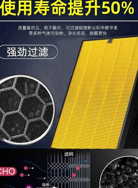 空气净化器K除甲醛滤芯F--适配京宁1J220- 0复合2J J过滤网雾霾0J