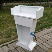 高档物业售楼部接待台咨客餐厅迎宾台台演讲台白色发言台讲台酒店