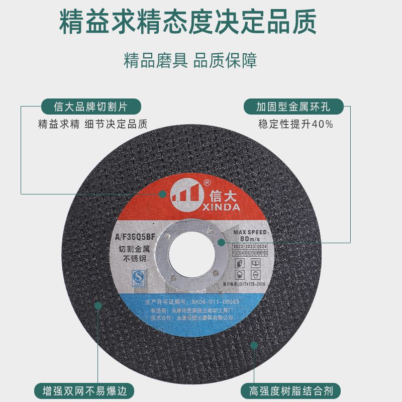 125角磨机切割片超薄砂轮片金属不锈钢磨光片K125*1.5*22手沙