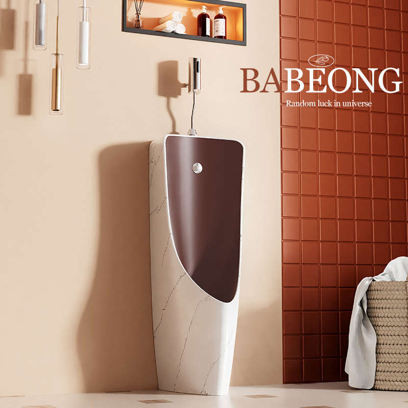 彩色立式小便斗落地式陶瓷尿斗酒店E男小便器家用欧式复古小便池