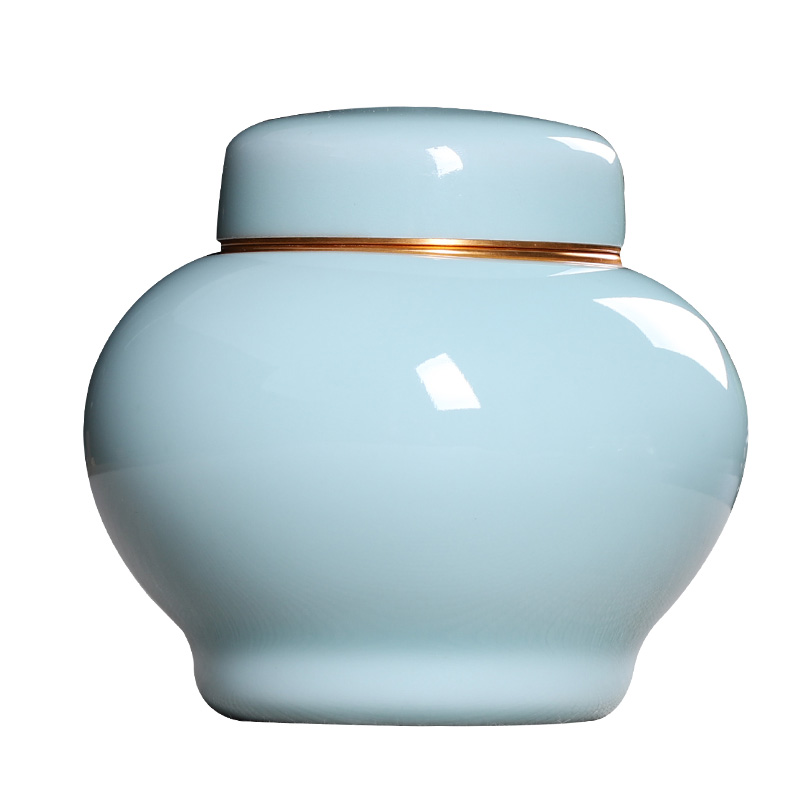 大号密封茶叶罐h青瓷普洱醒茶罐陶瓷防潮存储罐家用存茶罐高档茶