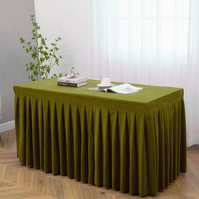 定制纯色会议桌布会议室s办公桌绒布长方形桌套订做签到台展会台