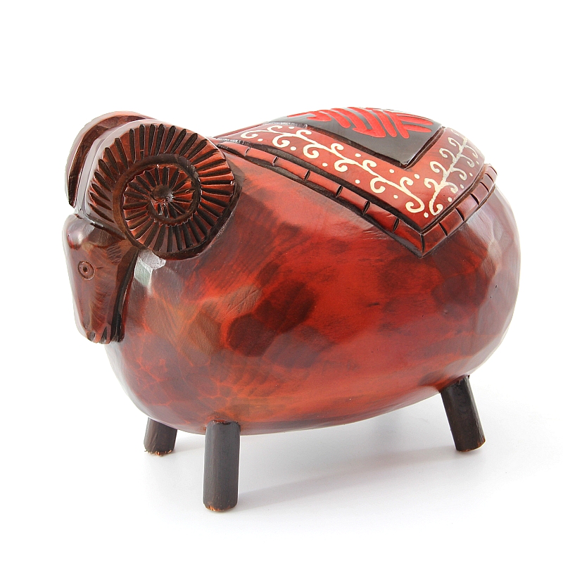 生肖羊大号e零钱存钱罐木雕可爱存钱筒纸币存钱筒创意生日礼品摆