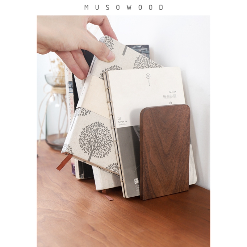 黑胡桃实木书立书挡 创意is风立式书夹u书靠书挡板书档书撑简约学