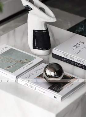 空合轻奢样板间客厅陶瓷花器装饰书果J盘 售楼部茶几搭配摆件