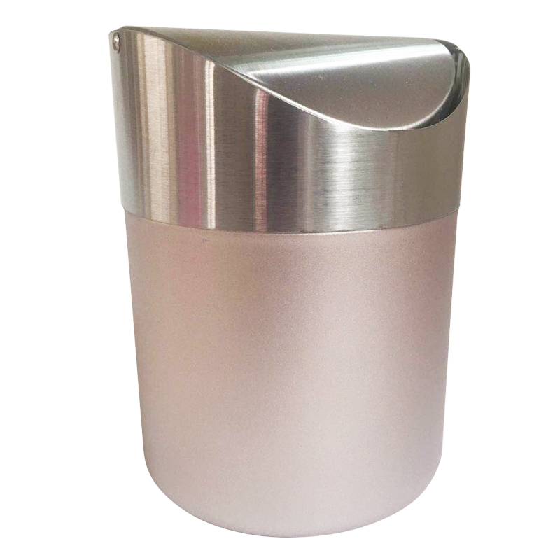 桌面办公桌面迷你l多彩家用不锈钢小垃圾桶带创意车载家庭一桶天