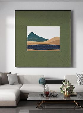 北欧风格简约现代入户玄关装饰画绿色正方形客厅壁画餐厅走廊挂画